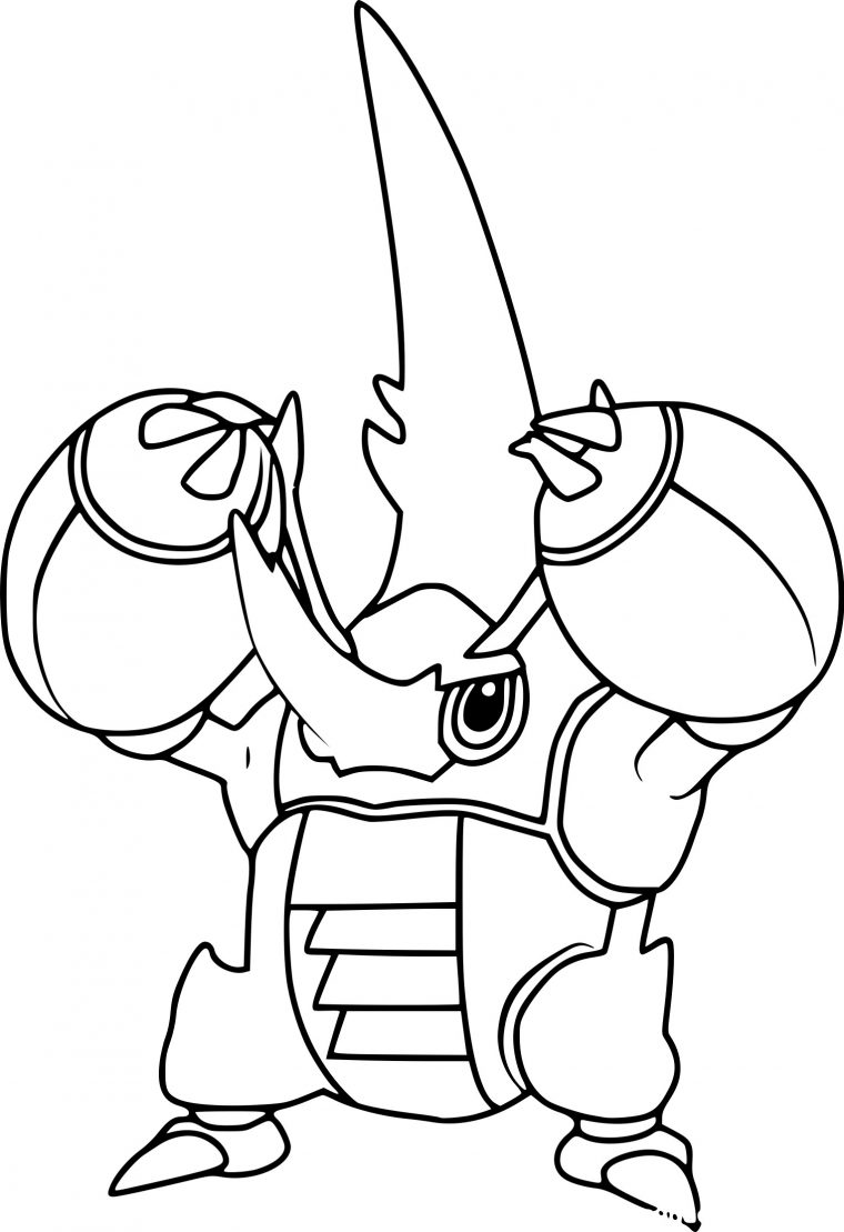 Coloriage Méga-Scarhino Pokemon À Imprimer Sur Coloriages destiné Pokemon A Imprimer