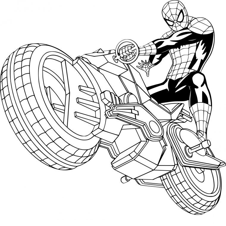 Coloriage Moto – Greatestcoloringbook dedans Dessin Spiderman Facile