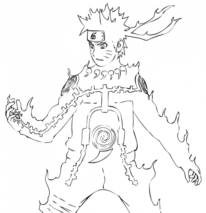 Coloriage Naruto En Flame Dessin Gratuit À Imprimer avec Dessin Facile Naruto Shippuden