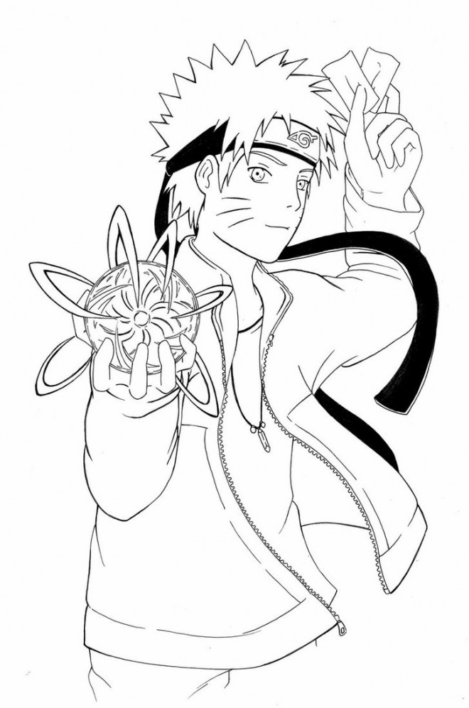 Coloriage Naruto Et Le Ballon D'Eau Dessin Gratuit À Imprimer intérieur Coloriage Naruto Facile