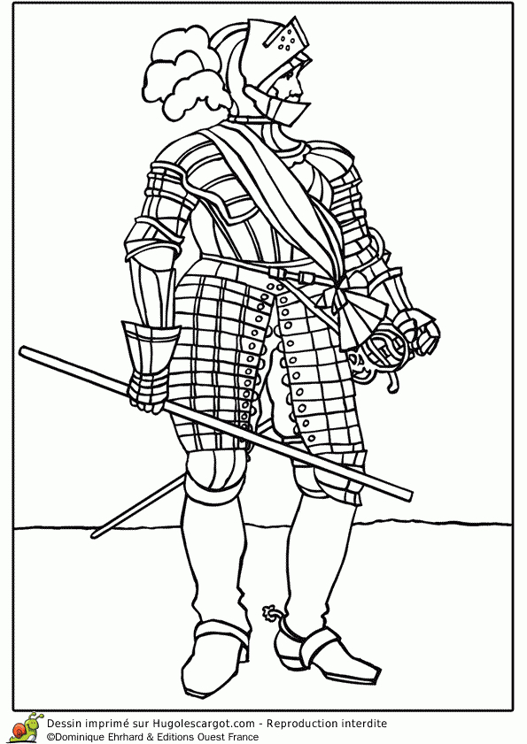 Coloriage Officier Du Xviième Siècle dedans Coloriage De Guerre