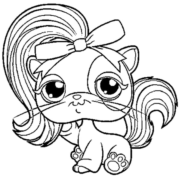 Coloriage Pet Shop Chat En Ligne Gratuit À Imprimer dedans Coloriage Chaton À Imprimer