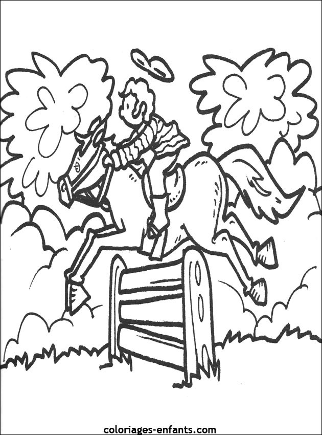 Coloriage Petit Cheval Dépasse L'Obstacle Dessin Gratuit À avec Coloriage De Cheval Qui Saute Un Obstacle À Imprimer