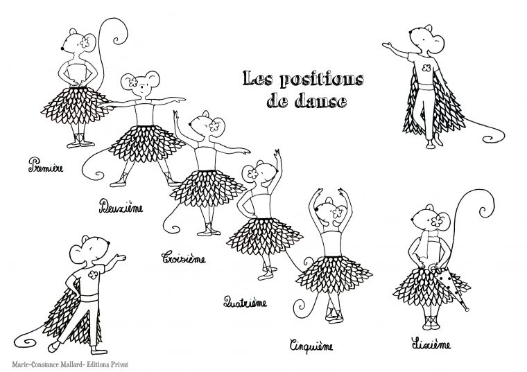 Coloriage Positions Danse Classique Violette Mirgue dedans Coloriage Danse Classique