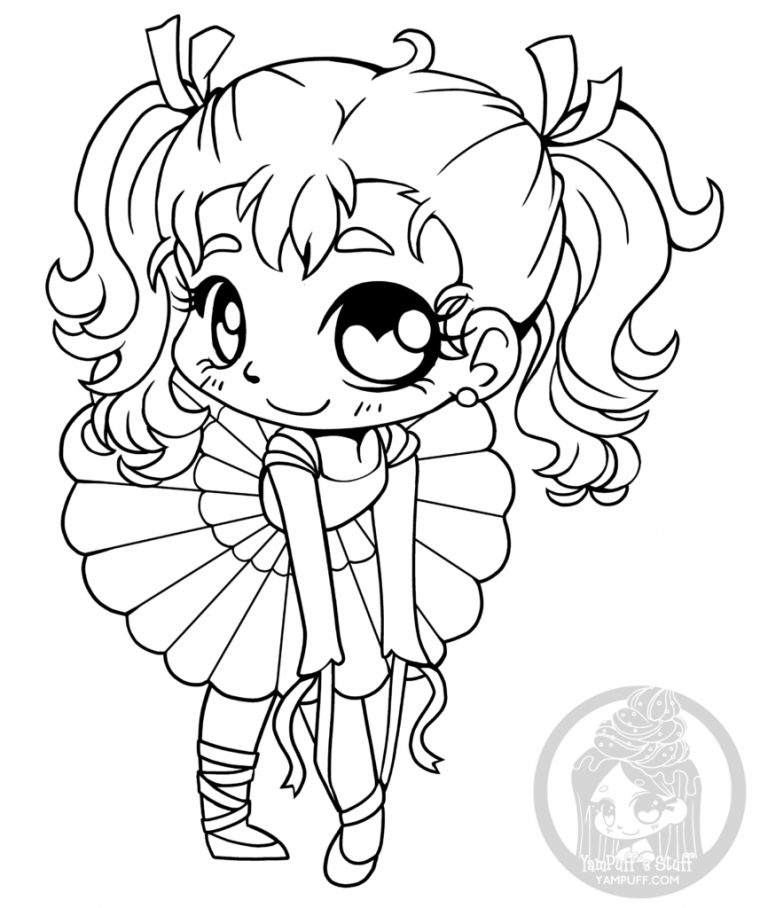 Coloriage Pour Adulte Chibi Ballerine Par Yampuff Gratuit destiné Coloriage Manga Chibi