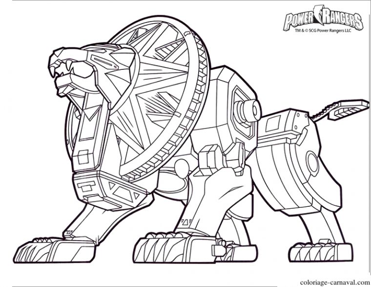 Coloriage Power Rangers Dino Charge Lion Robot Dessin dedans Coloriage Robot Dinosaure