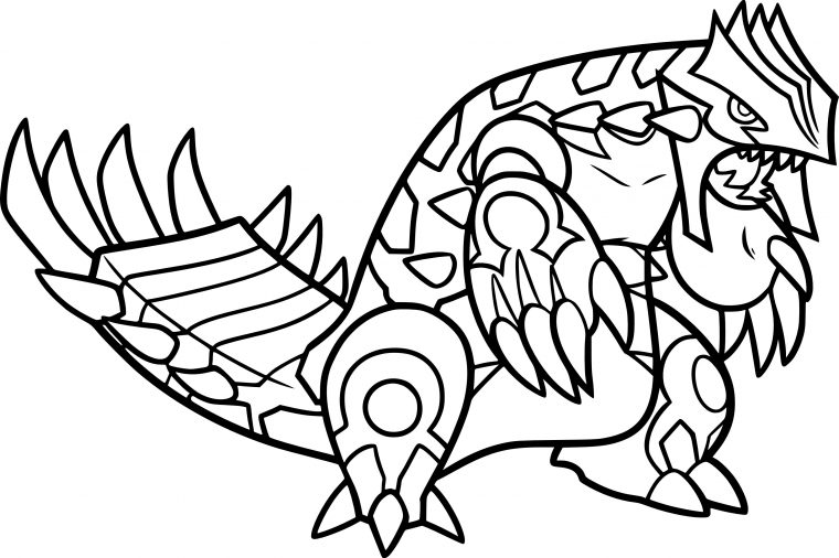 Coloriage Primo-Groudon Pokemon À Imprimer tout Dessin De Pokemon A Imprimer