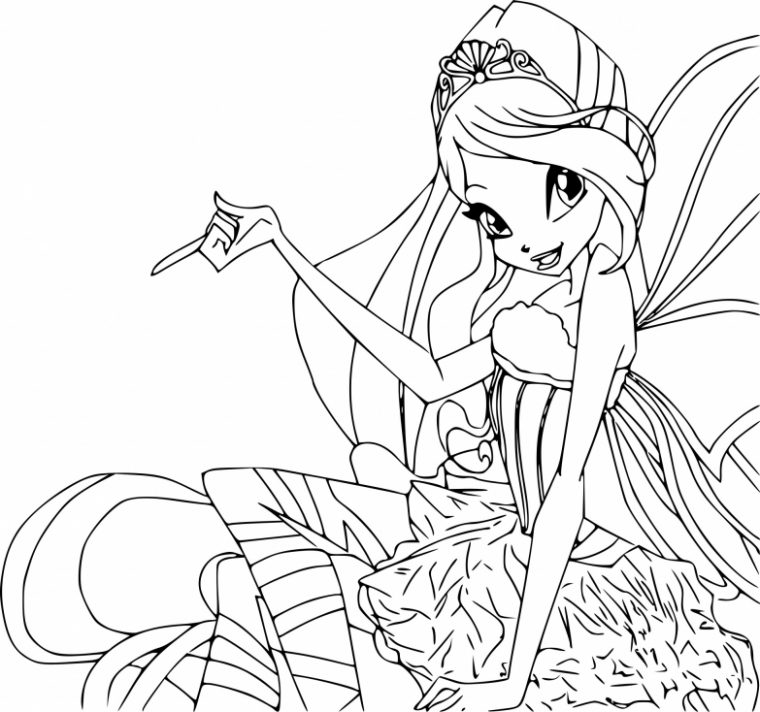 Coloriage Princesse Bloom À Imprimer Gratuit avec Coloriage Princesse A Imprimer