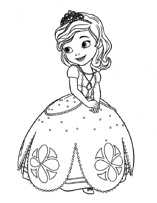 Coloriage Princesse Sofia 4 Gratuit À Imprimer En Ligne à Coloriage Princesse A Imprimer