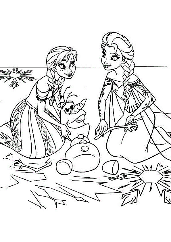 Coloriage Reine Des Neiges Elsa, Anna Et Olaf Dessin concernant Coloriages À Imprimer Reine Des Neiges