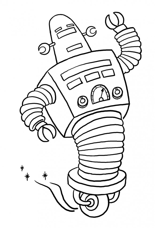 Coloriage Robot Dans L'Univers À Colorier Dessin Gratuit À destiné Coloriage Robot Dinosaure