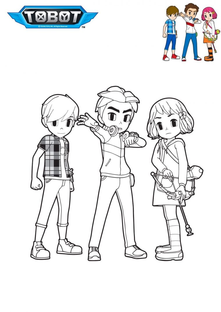 Coloriage Ryan, Dolly Et Dylan – Coloriage Tobot avec Tobot Coloriage