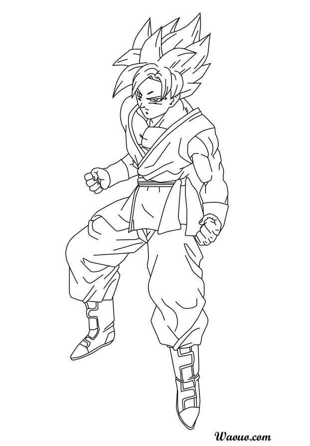 Coloriage Sangoku Super Saiyen Divin # destiné Coloriage Dragon Ball Z