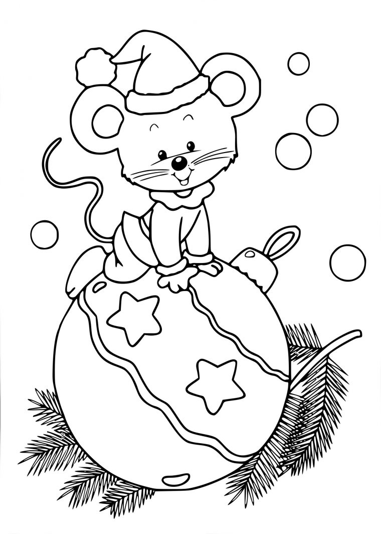 Coloriage Souris Boule De Noel À Imprimer encequiconcerne Coloriage Noel Gratuit Imprimer