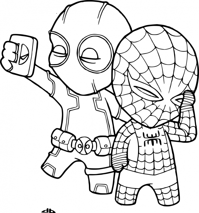 Coloriage Spiderman Et Deadpool À Imprimer Sur Coloriages à Spiderman Noir Coloriage