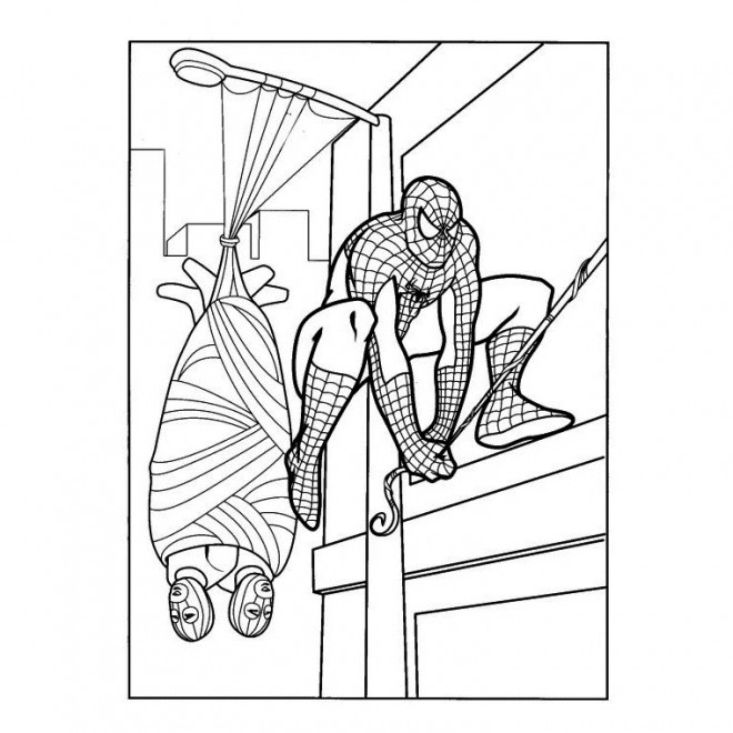 Coloriage Spiderman Facile 34 Gratuit À Imprimer En Ligne pour Dessin Spiderman Facile