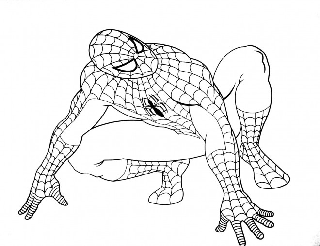 Coloriage Spiderman Facile Stylisé Dessin Gratuit À Imprimer à Dessin Spiderman Facile