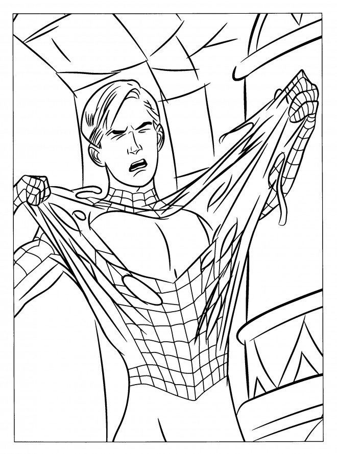 Coloriage Spiderman Héro Dessin Gratuit À Imprimer encequiconcerne Coloriage Spiderman Noir