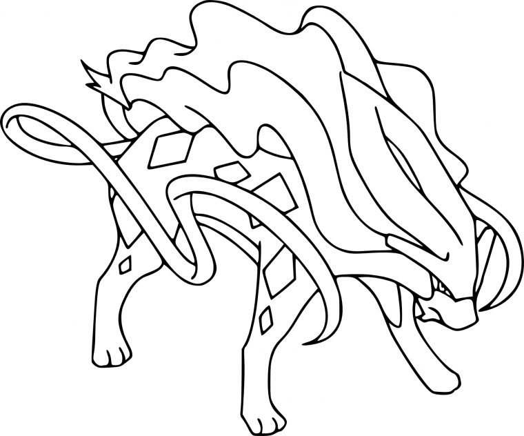 Coloriage Suicune Pokemon À Imprimer destiné Coloriage Pokemon Légendaire A Imprimer