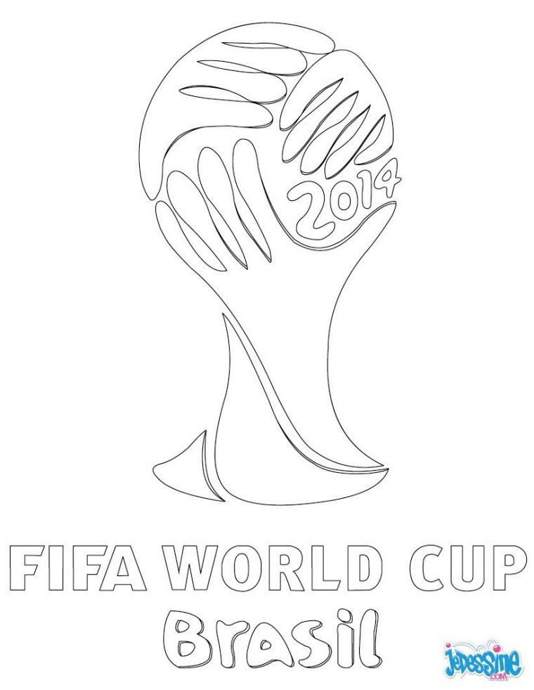 Coloriage Sur La Coupe Du Monde De Foot Au Brésil. À pour Dessin De Coupe Du Monde