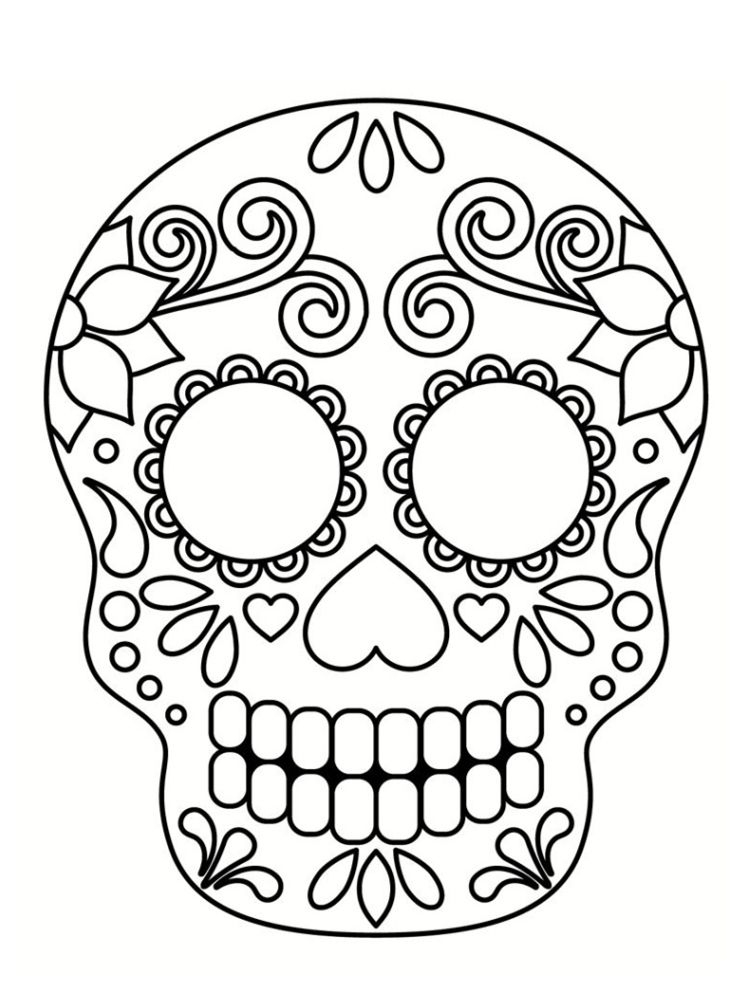 Coloriage Tête De Mort Mexicaine : 20 Dessins À Imprimer serapportantà Masque D Halloween À Imprimer