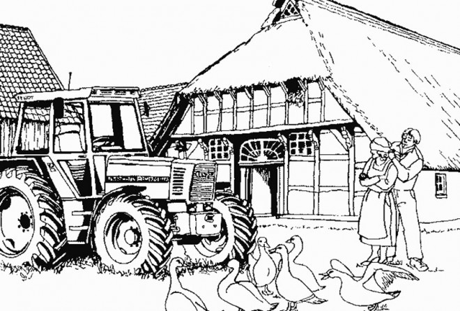 Coloriage Tracteur Dans La Ferme Dessin Gratuit À Imprimer pour Dessin A Imprimer De Tracteur