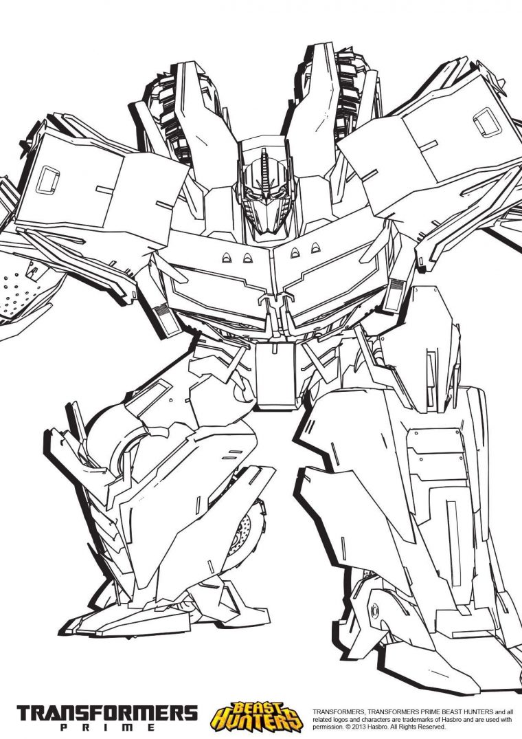 Coloriage Transformers Prime Beast Hunters : Optimus Prime destiné Transformers A Colorier