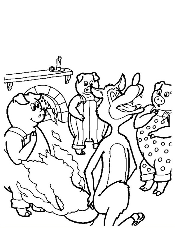 Coloriages Coloriage Du Loup Et Les 3 Petits Cochons – Fr tout Coloriage 3 Petit Cochon