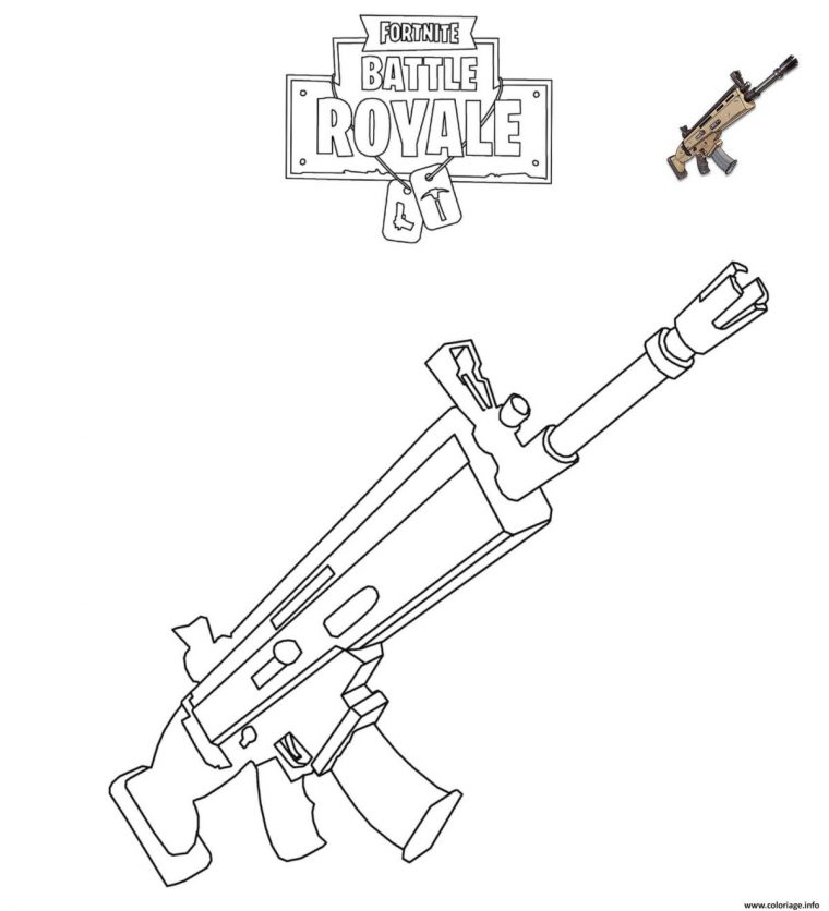 Coloriages Et Dessins Fortnite : Armes Du Jeu – Breakflip serapportantà Fusil Coloriage