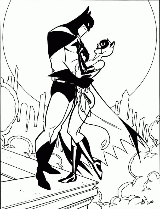 Coloring Catwoman In The Arms Of Batman Picture | Batman concernant Coloriage Catwoman