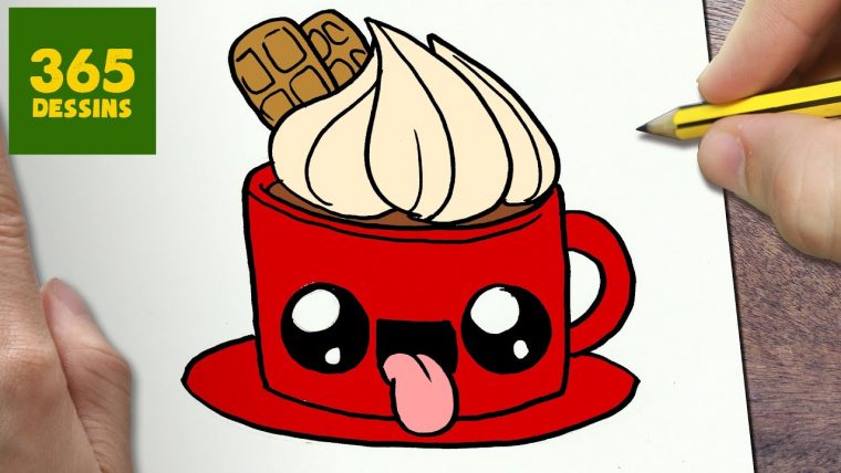 Comment Dessiner Chocolat Chaud Kawaii Étape Par Étape dedans Comment Dessiner Un Pere Noel Kawaii