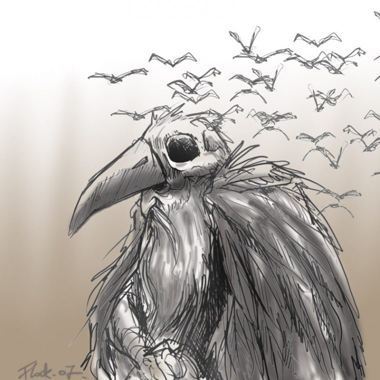 Corbeau – Flock – Dessin Crétin à Coloriage Corbeau