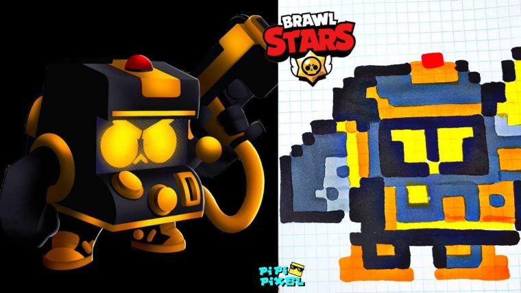 Новый Скин 8- Бит Из Brawl Stars Рисунки По Клеточкам dedans Pixel Art Brawl Stars Penny