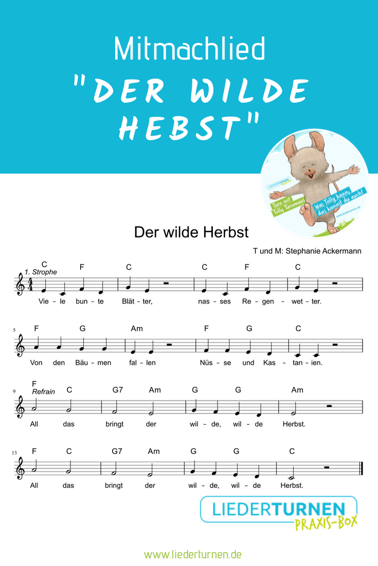 "Der Wilde Herbst " Mitmachlied Noten | Kinder Lied destiné Kinderlieder Im Kindergarten