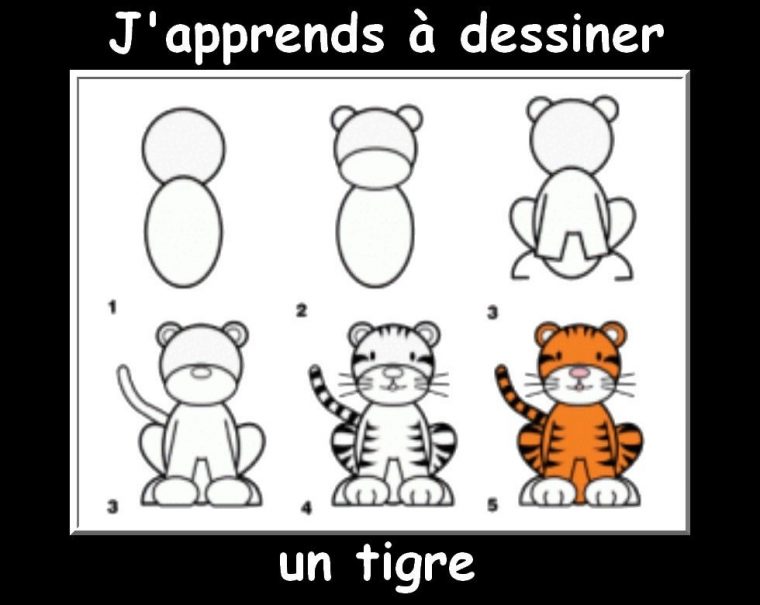 Des Fiches J'Apprends À Dessiner Les Animaux – La Classe dedans Dessiner Tigre Facile