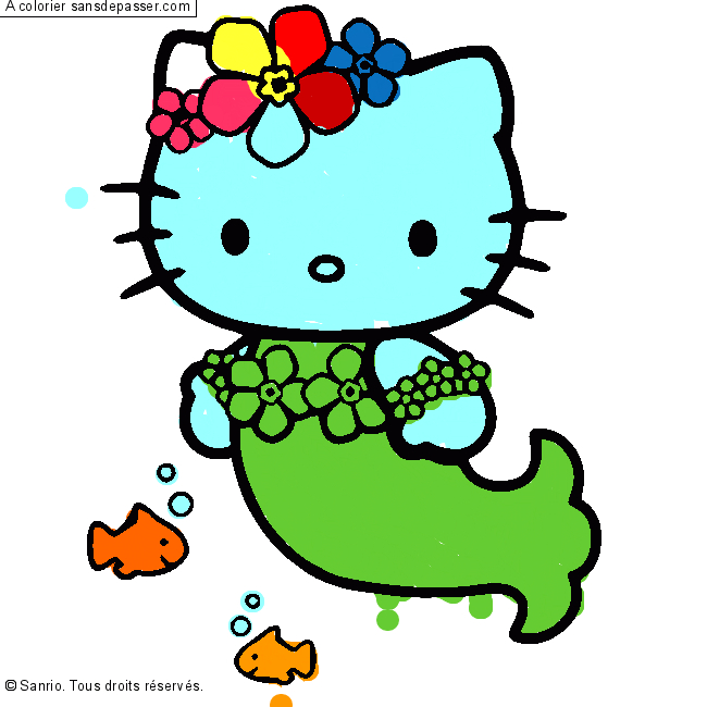 Dessin A Imprimer Hello Kitty Sirene – Manca Sololaneve à Hello Kitty Sirene