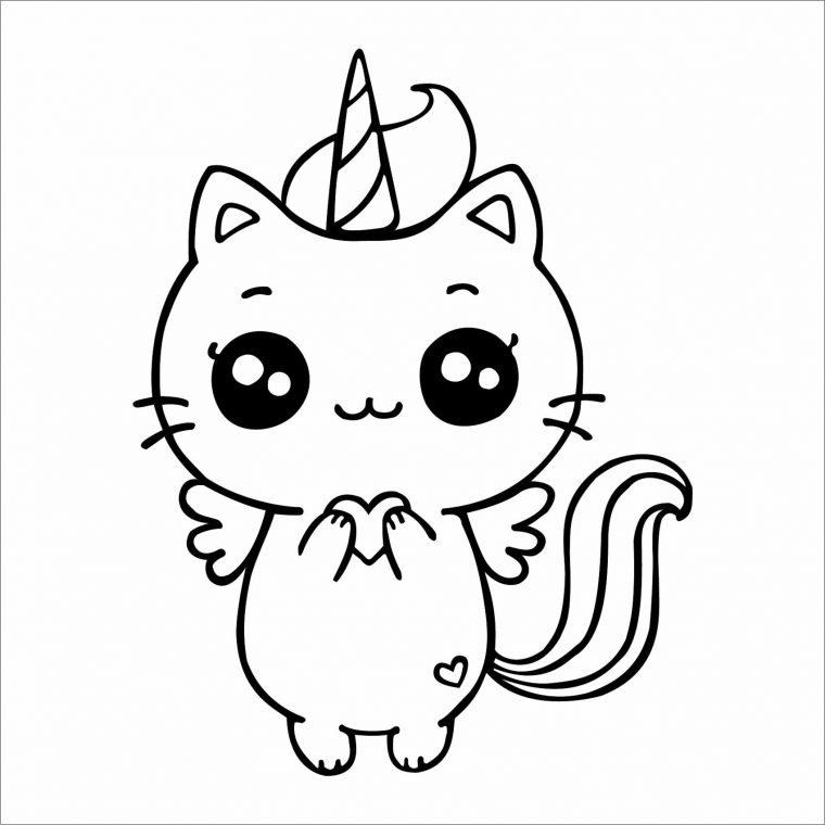 Dessin Chat Licorne Kawaii — Motivrh intérieur Coloriage Baleine Licorne