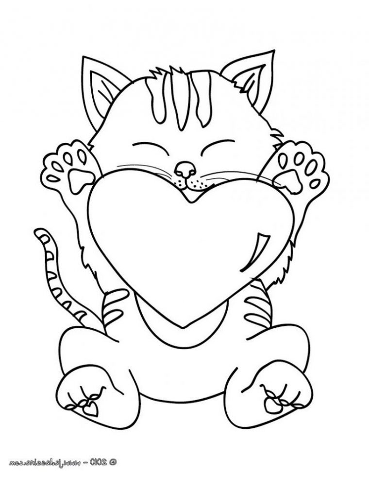 Dessin De Chat Trop Mignon Élégant Photos Coloriages à Coloriage Chaton Trop Mignon