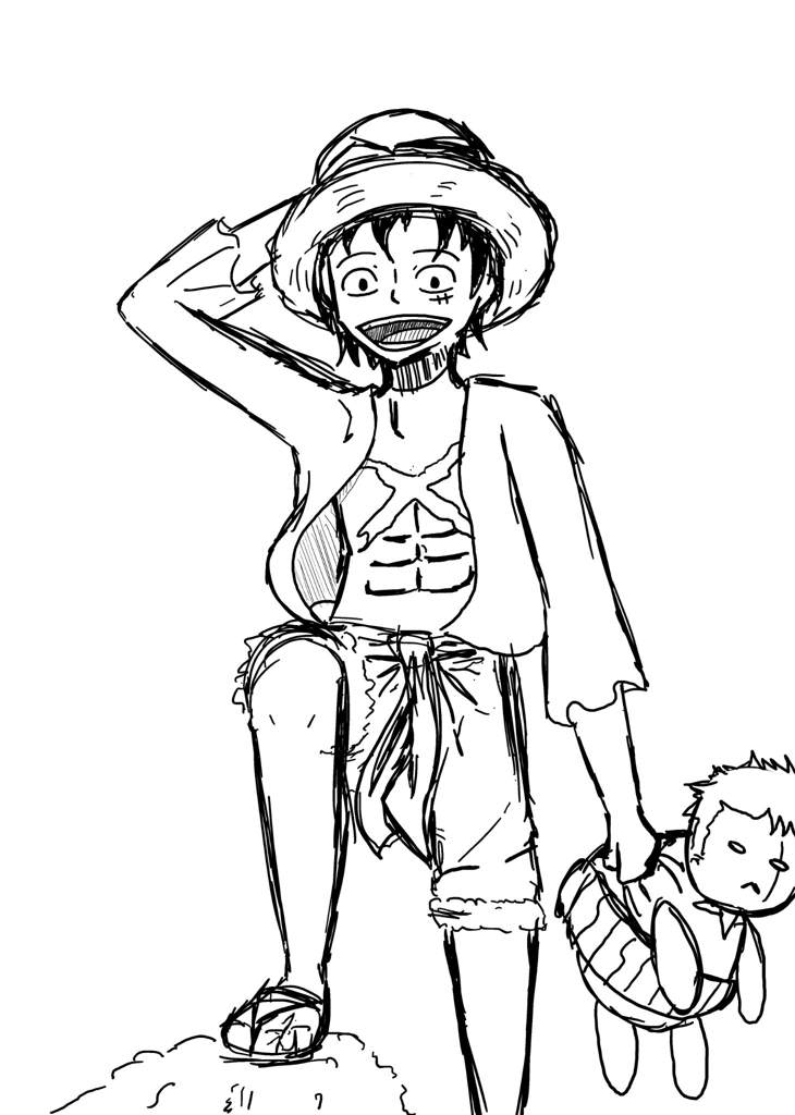 Dessin De Luffy – Tablette Graphique | One Piece 🍗 Amino dedans Coloriage De One Piece