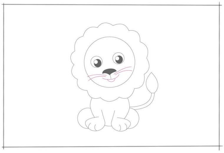 Dessin Facile Lion / Facile De Dessiner Les Animaux concernant Dessiner Un Lion Facile