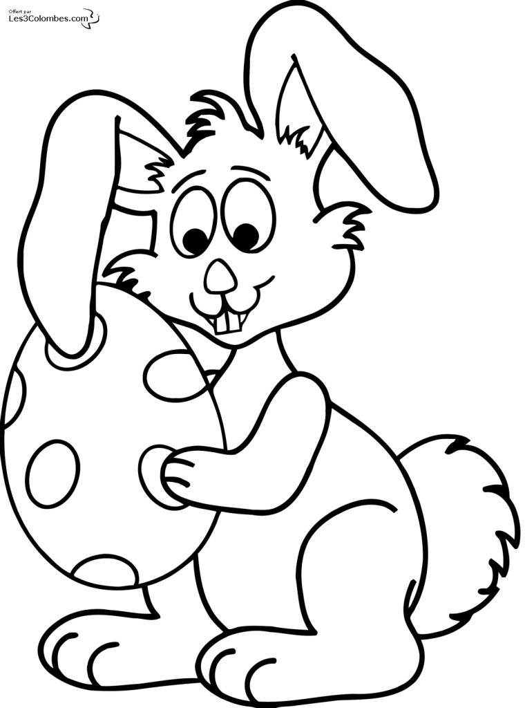 Dessin Lapin De Paques À Imprimer destiné Coloriage De Paques