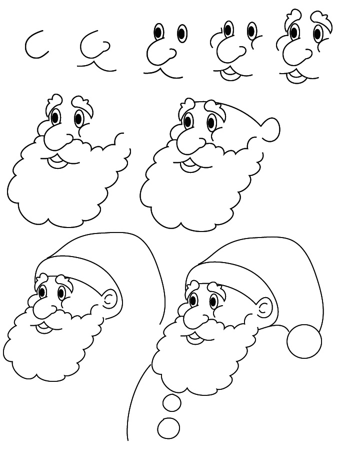 Dessin Père Noël encequiconcerne Comment Dessiner Un Pere Noel Kawaii