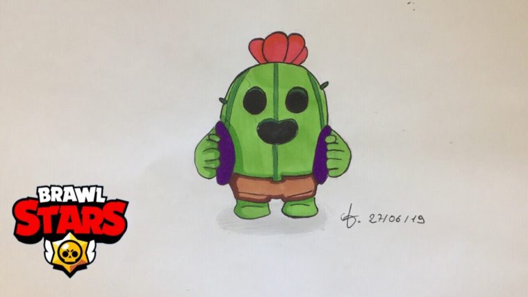 Dessin Spike -(Brawl Stars) – pour Dessin Brawl Stars En Couleur