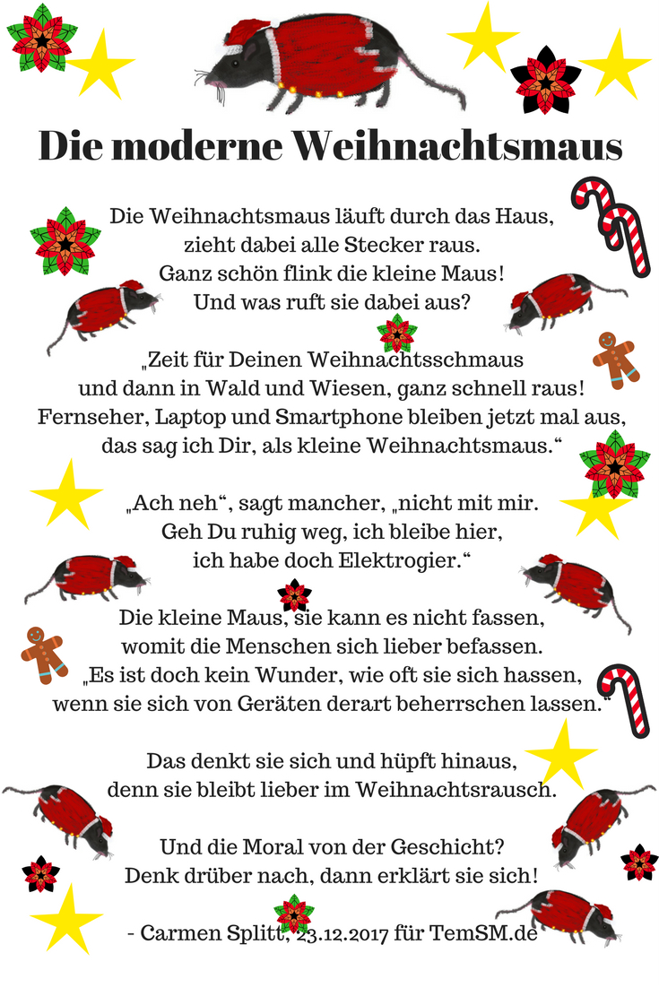 Die Moderne Weihnachtsmaus | Weihnachtsgedichte, Gedicht concernant Weihnachtsgedicht Kindergarten