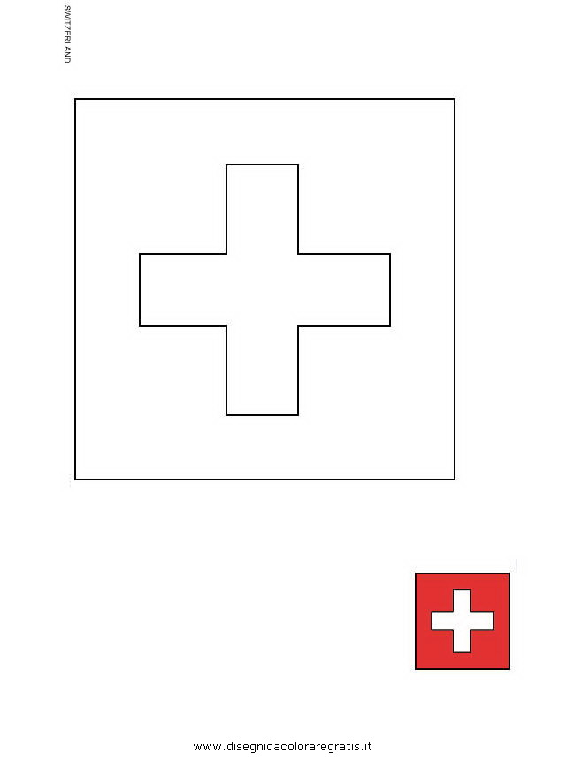 Disegno Bandiera-Svizzera Categoria Nazioni Da Colorare tout Drapeau Suisse A Colorier