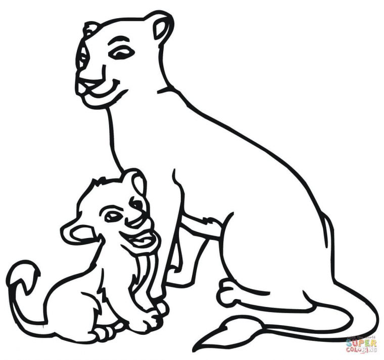 Disegno Di Leonessa E Cucciolo Da Colorare | Disegni Da avec Coloriage Lionceau