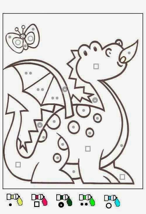 Dragon Coloriages Magiques Maternelle Cute | Coloriage dedans Coloriages Magiques Maternelle