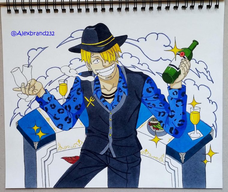 Drawing Of Sanji From One Piece – By Alex Brand : Onepiece pour Coloriage One Piece Sanji