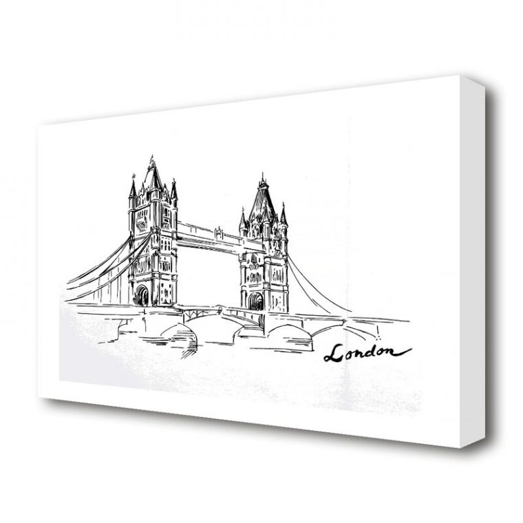 East Urban Home 'Tower Bridge Outline 2 London' Drawing intérieur Coloriage Tower Bridge