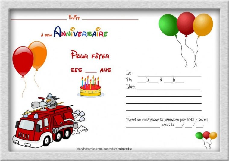 Épinglé Sur Carte Invitation Anniversaire tout Invitation Anniversaire Gratuit À Imprimer